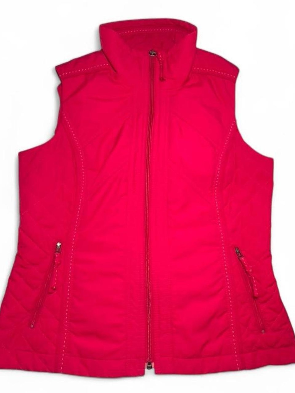 Coldwater Creek Hot Pink Quilted Zip Vest